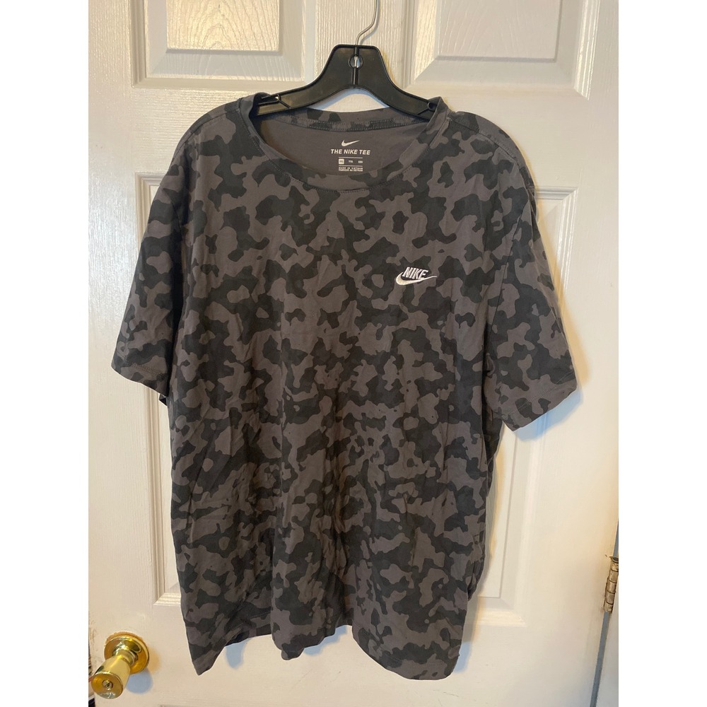 Nike Mens Sportswear Camo T-Shirt Gray Black Futura Logo XXL AR5006-060